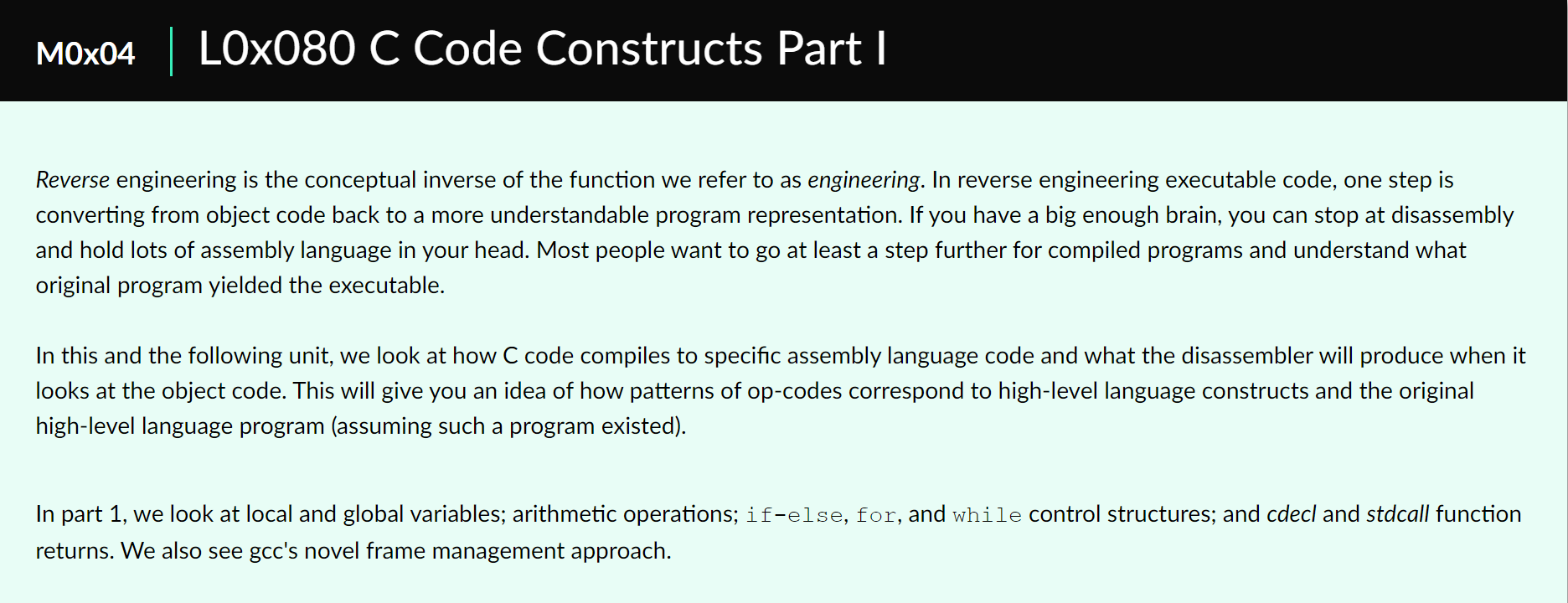 Module Outline Example Introduction 1